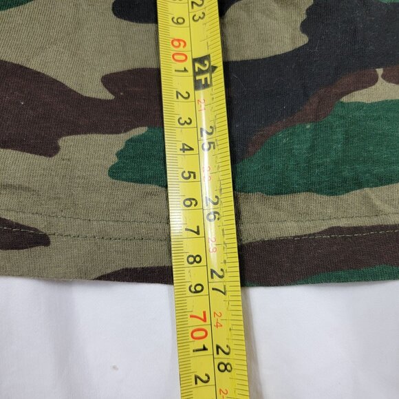 Eighty Eight Mens Large Green Brown Camouflage Long Sleeve Shirt Rose Embroidery - Picture 8 of 8